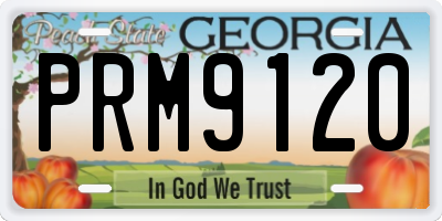 GA license plate PRM9120