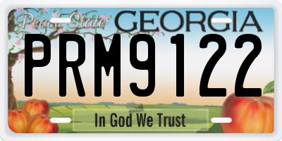 GA license plate PRM9122