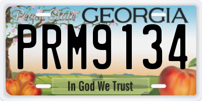 GA license plate PRM9134