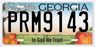 GA license plate PRM9143