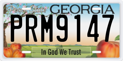 GA license plate PRM9147