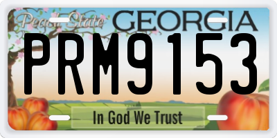 GA license plate PRM9153