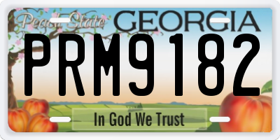 GA license plate PRM9182