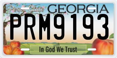 GA license plate PRM9193