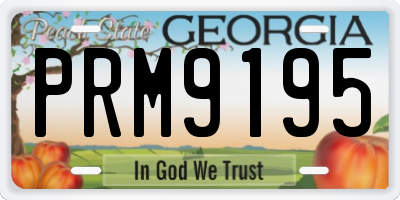 GA license plate PRM9195
