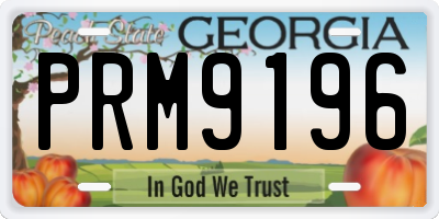 GA license plate PRM9196