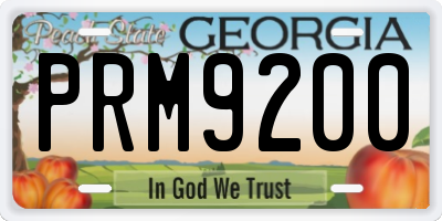 GA license plate PRM9200