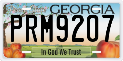 GA license plate PRM9207