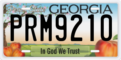 GA license plate PRM9210