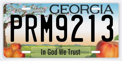 GA license plate PRM9213