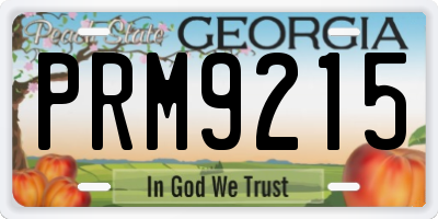 GA license plate PRM9215
