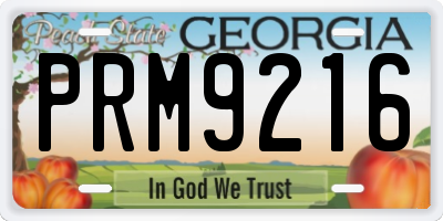 GA license plate PRM9216