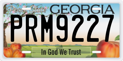GA license plate PRM9227