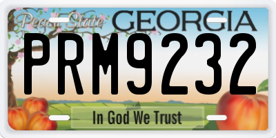 GA license plate PRM9232