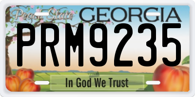 GA license plate PRM9235