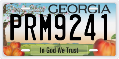 GA license plate PRM9241