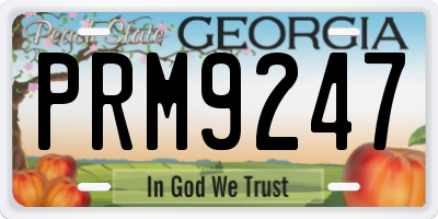 GA license plate PRM9247