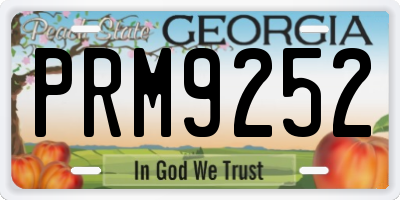 GA license plate PRM9252