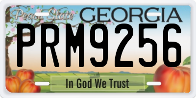 GA license plate PRM9256