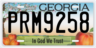 GA license plate PRM9258
