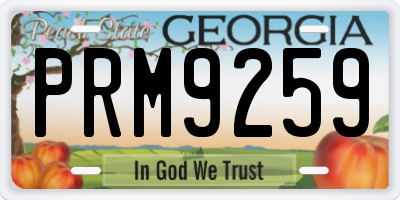 GA license plate PRM9259