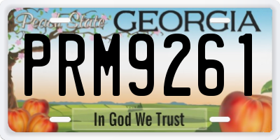 GA license plate PRM9261
