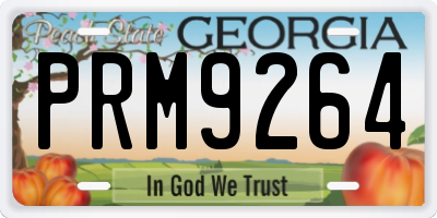 GA license plate PRM9264
