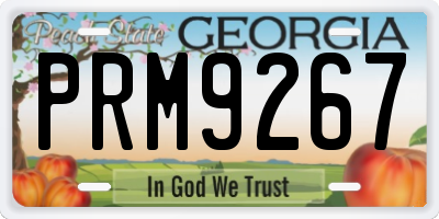 GA license plate PRM9267
