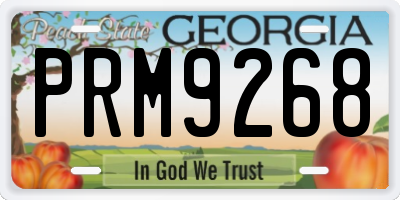 GA license plate PRM9268