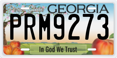 GA license plate PRM9273