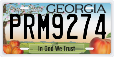 GA license plate PRM9274