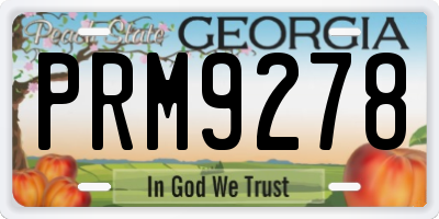 GA license plate PRM9278
