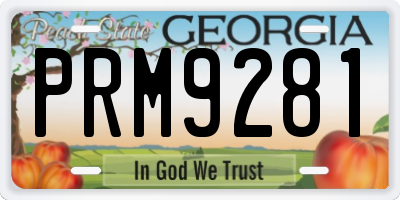 GA license plate PRM9281