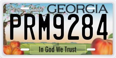 GA license plate PRM9284