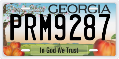 GA license plate PRM9287