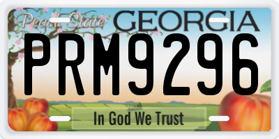 GA license plate PRM9296