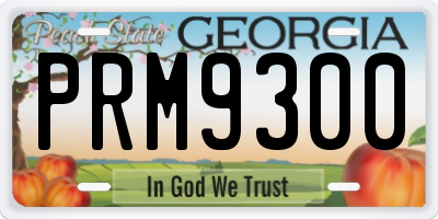 GA license plate PRM9300