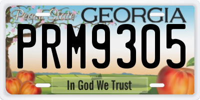GA license plate PRM9305