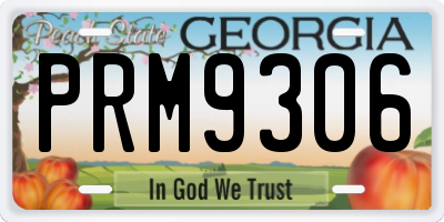 GA license plate PRM9306