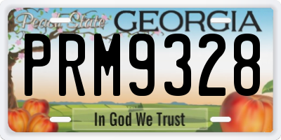 GA license plate PRM9328