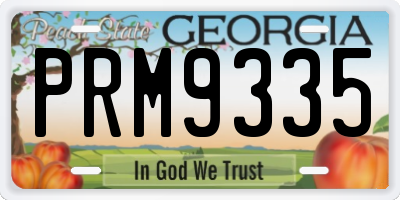 GA license plate PRM9335