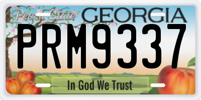 GA license plate PRM9337