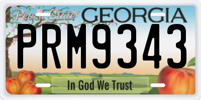 GA license plate PRM9343