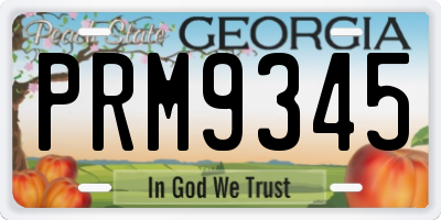 GA license plate PRM9345