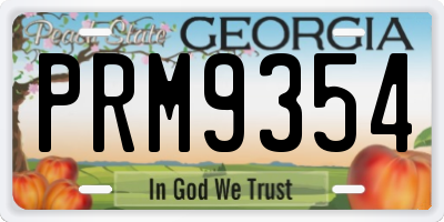 GA license plate PRM9354