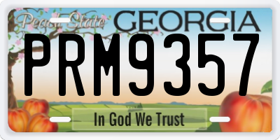 GA license plate PRM9357
