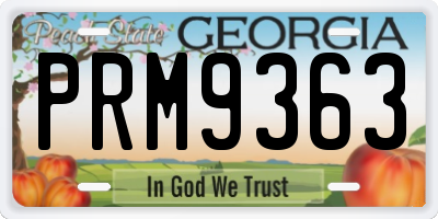 GA license plate PRM9363