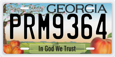 GA license plate PRM9364