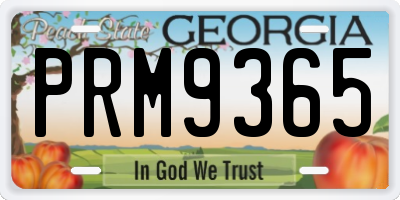 GA license plate PRM9365