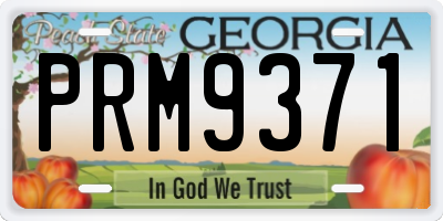GA license plate PRM9371